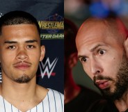 headshots of Sneako and Andrew Tate