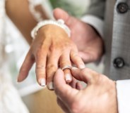 A couple get married