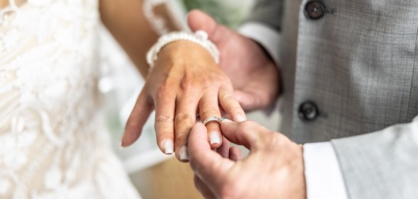 A couple get married