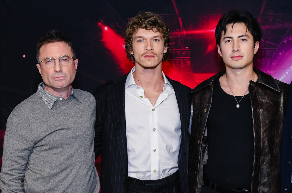 Jacob Tierney, Connor Storrie and Hudson Williams at the premiere of Heated Rivalry