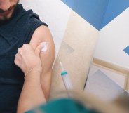 man having injection