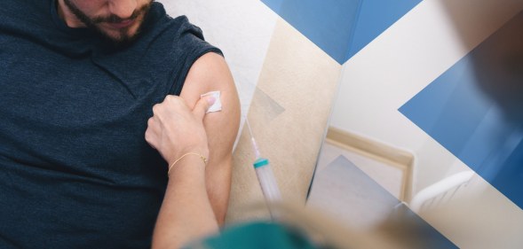 man having injection