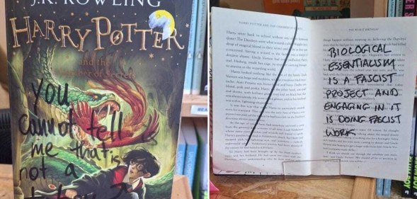 Vandalised Harry Potter book
