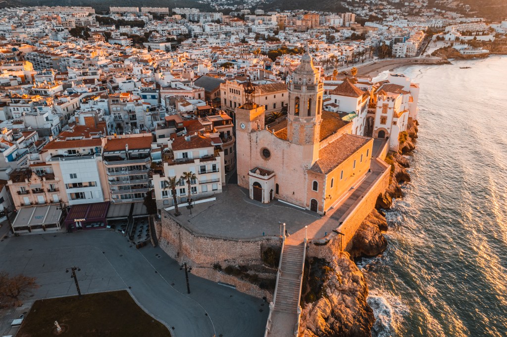 Aerial view of Sitges