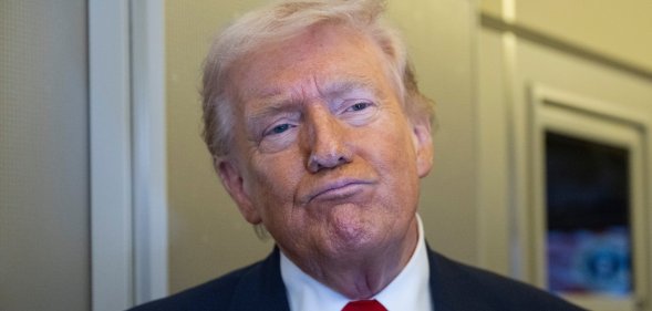 President Donald Trump in a suit