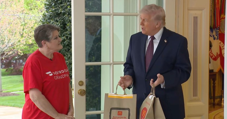 Trump received a DoorDash delivery at the White House