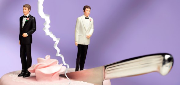 gay couple wedding cake divorce