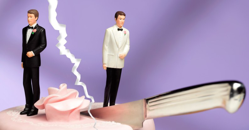 gay couple wedding cake divorce