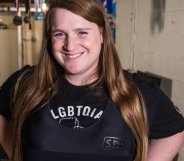 JayCee Cooper in a weight-lifting room