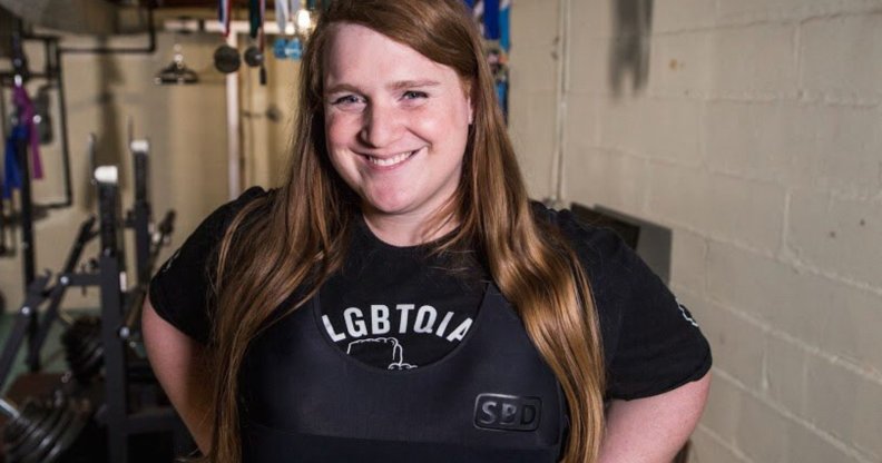 JayCee Cooper in a weight-lifting room