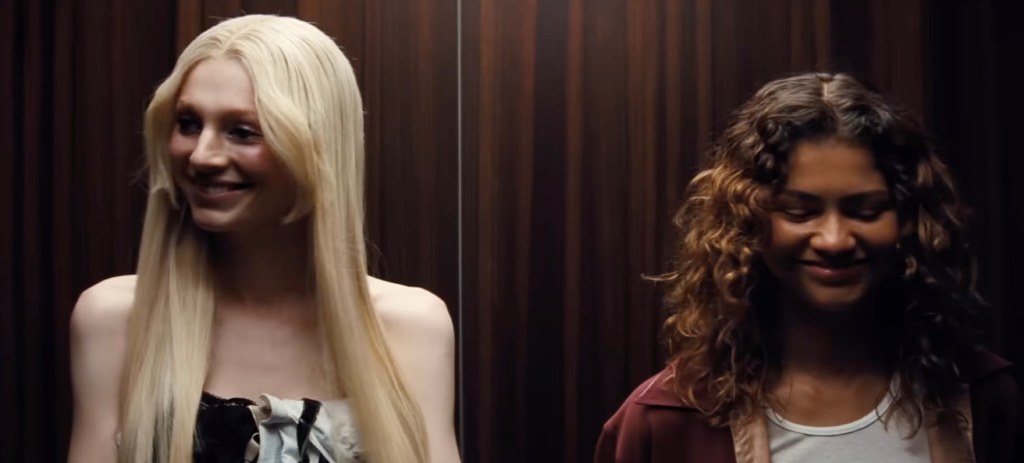 Hunter Schafer as Jules and Zendaya as Rue in 'Euphoria' season 3