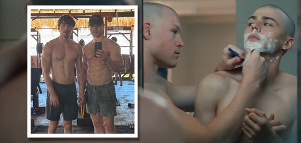 Miles Heizer and Angus O'Brien appeared together in 'Boots'