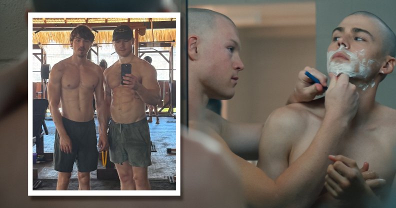 Miles Heizer and Angus O'Brien appeared together in 'Boots'