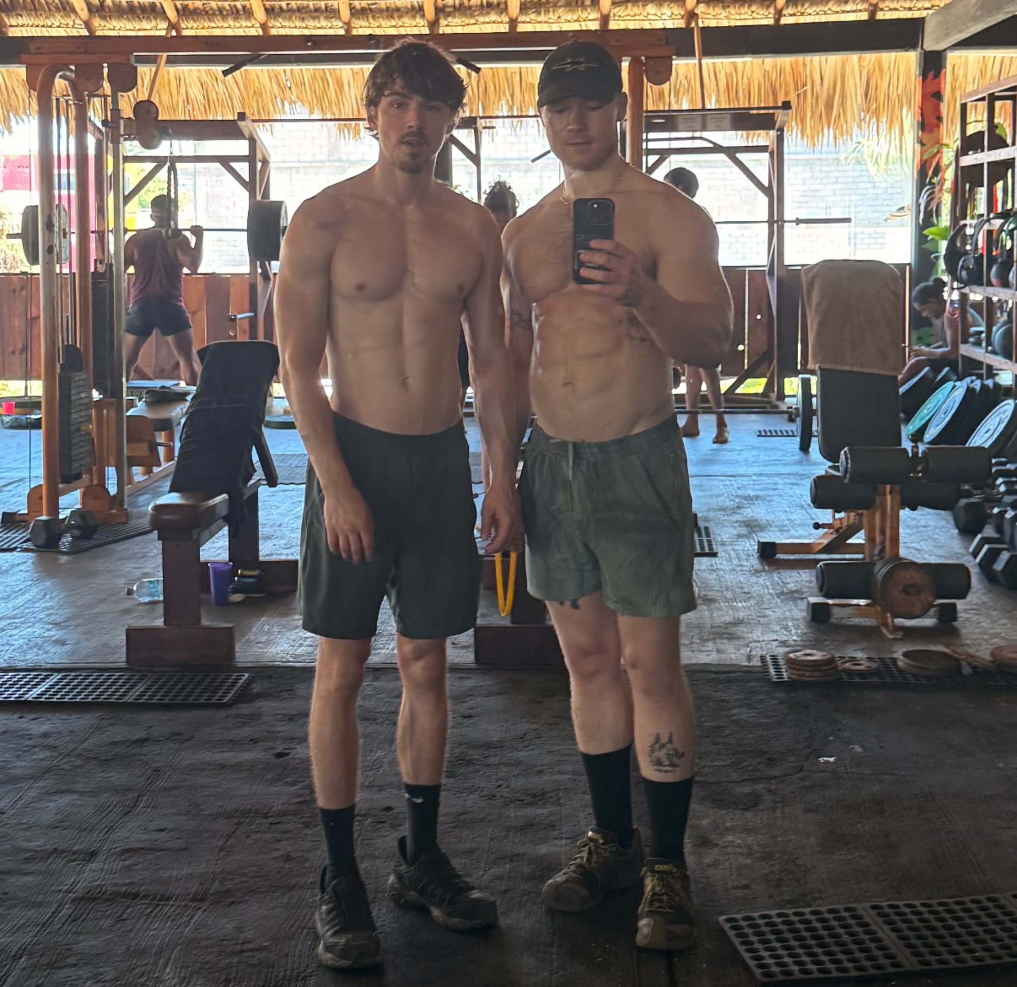 Netflix Boots stars Miles Heizer and Angus O’Brien reunite for shirtless thirst trap