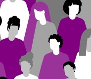 people in the asexual flag colours