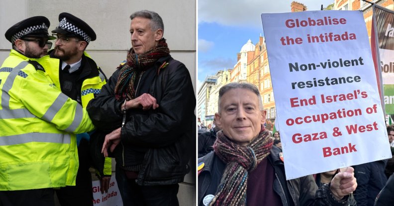 Peter Tatchell was arrested at a protest for Palestine in January