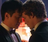 Hudson Williams as Shane Hollander and Connor Storrie as Ilya Rozanov