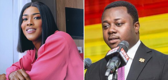 Angel Maxine and MP John Ntim Fordjour