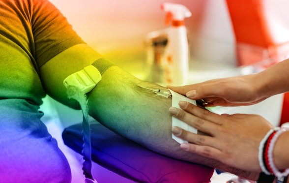 gay man donating blood