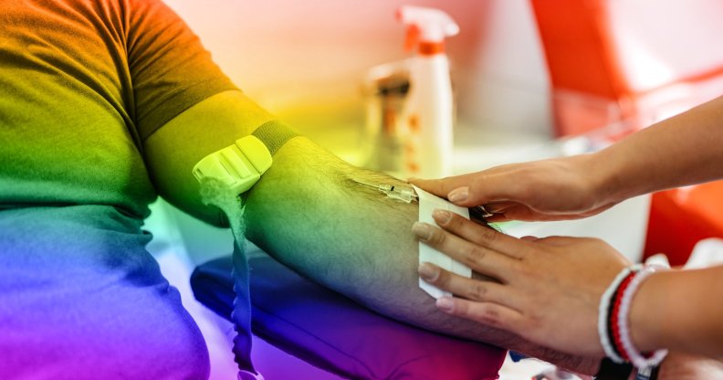 gay man donating blood