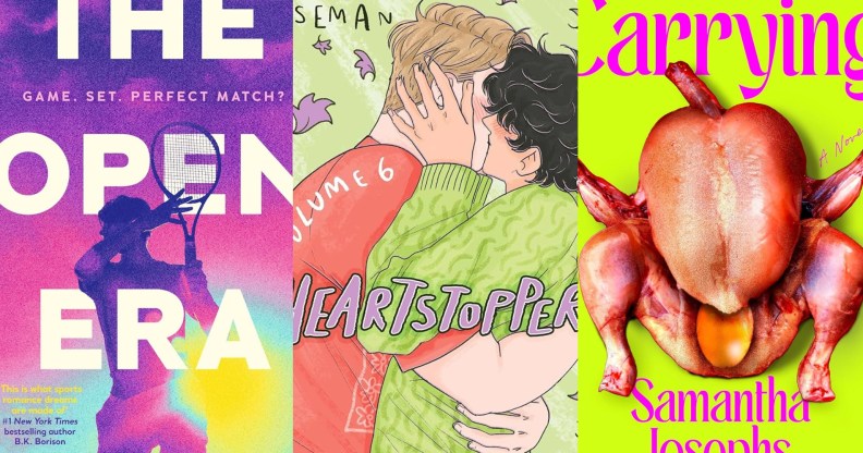 Boook covers of The Open Era, Heartstopper and Carrying