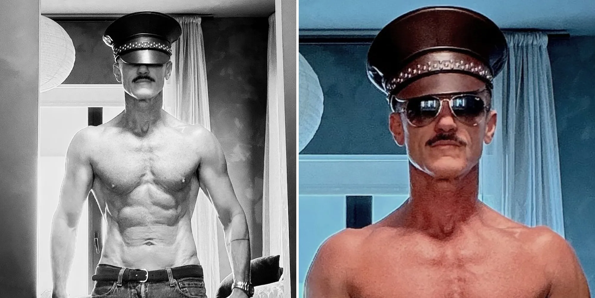 Luke Evans sends fans wild as he poses shirtless in Met Gala hat