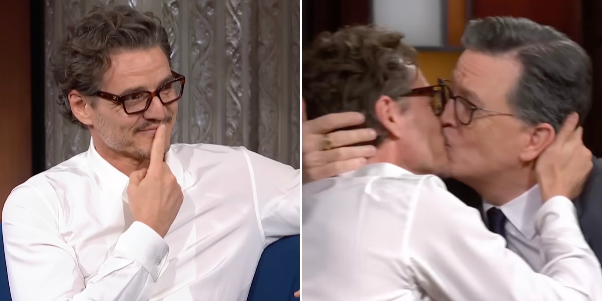 Pedro Pascal has the internet in a tizzy after Stephen Colbert kiss