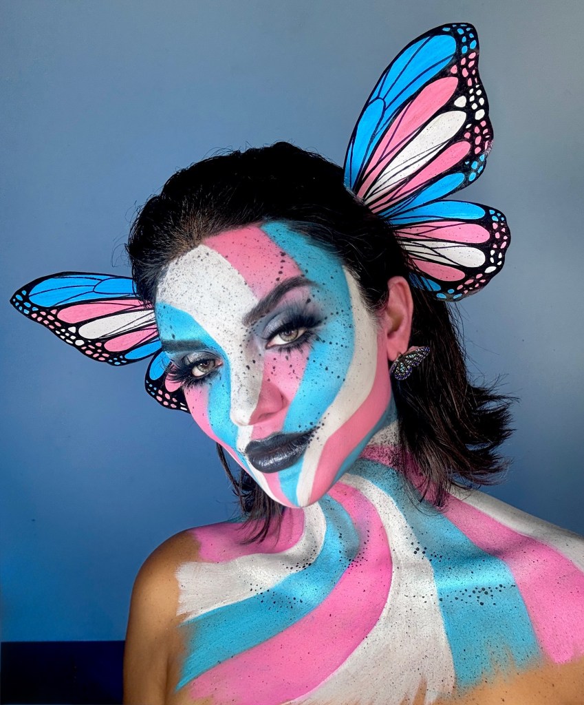 Faye collaborated with celebrity makeup artist Anna Lingis for Pride