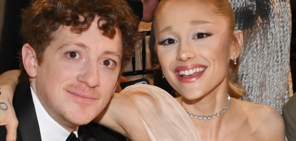 Ethan Slater, Ariana Grande, Jon M. Chu at the 31st Screen Actors Guild Awards held at Shrine Auditorium and Expo Hall on February 23, 2025 in Los Angeles, California. (Photo by Michael Buckner/Variety via Getty Images)