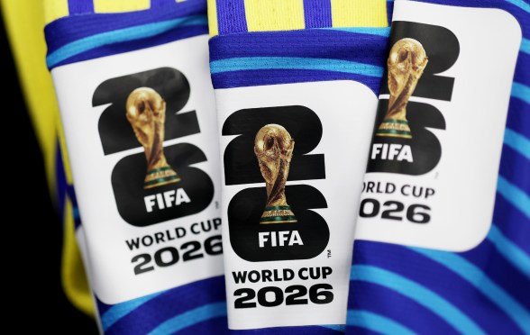 Detail of the FIFA World Cup 2026 patch on shirts