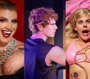 Edinburgh Fringe Festival act stills: Reuben Kaye: Hard To Swallow, The US cast of Heated Rivalry The Unauthorised Parody and Selina Mosinski: Puss In Boots – A Real Life Fairy Tale.