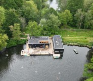 Aerial image of Hampstead Heath's Ladies Pond