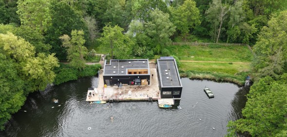 Aerial image of Hampstead Heath's Ladies Pond
