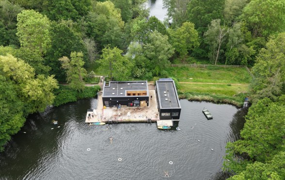 Aerial image of Hampstead Heath's Ladies Pond