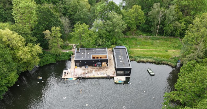 Aerial image of Hampstead Heath's Ladies Pond