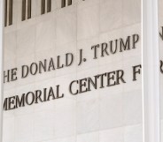 The marquee at The Donald J. Trump and John F. Kennedy Memorial Center for the Performing Arts