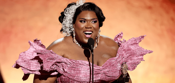 Qween Jean accepting an award at the Tony Awards