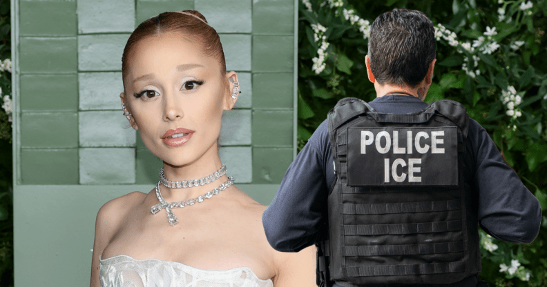 Ariana Grande and an ICE employee