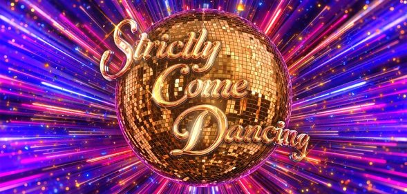colourful explosion behind the Strictly Come Dancing golden glitter ball