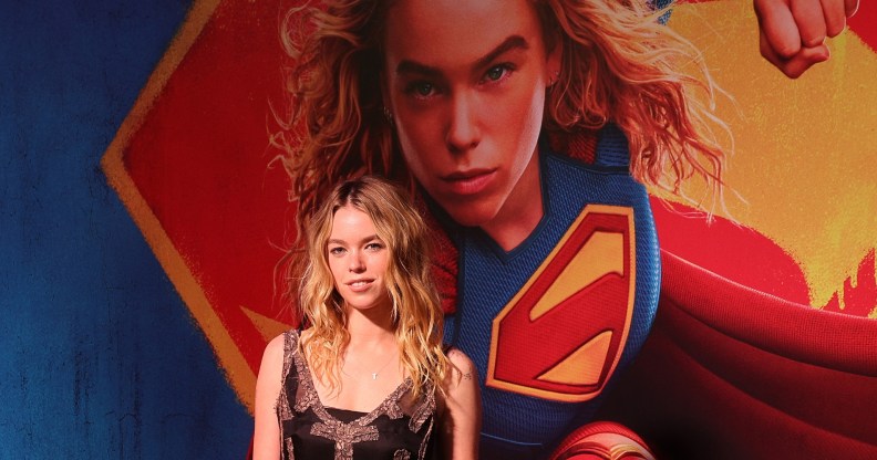 Milly Alcock attends the red carpet for the movie Supergirl