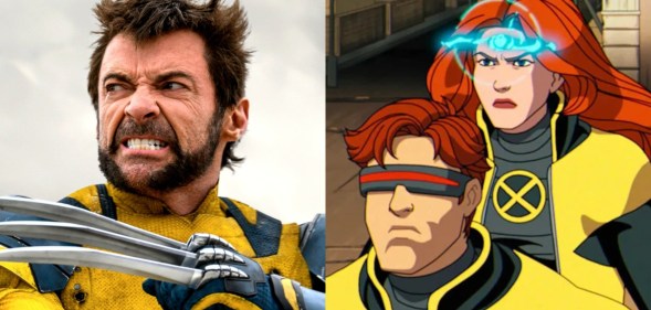 Hugh Jackman in ‘Deadpool & Wolverine’ and still from X-Men '97
