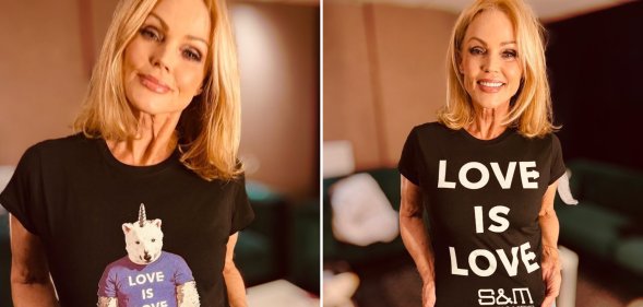 Belinda Carlisle models Stonewall's collab with S&M