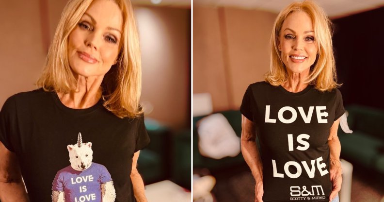 Belinda Carlisle models Stonewall's collab with S&M