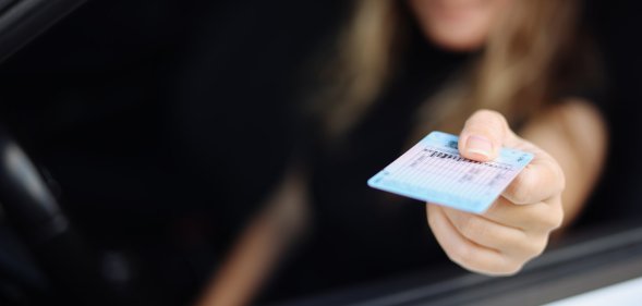 woman with driver's license