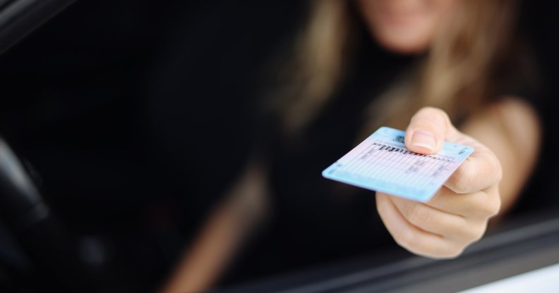 woman with driver's license