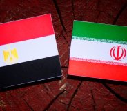 Flags of Egypt and Iran