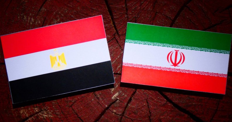 Flags of Egypt and Iran