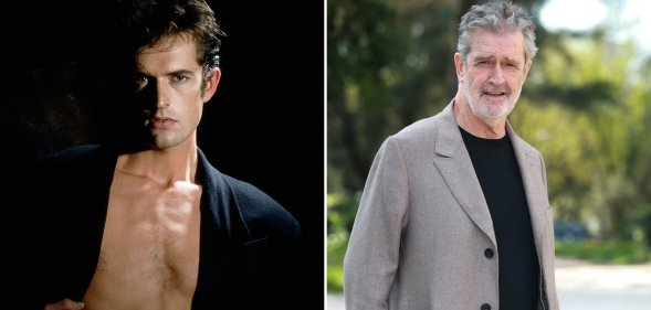 Rupert Everett in 1987 (left) and in 2026 (right)
