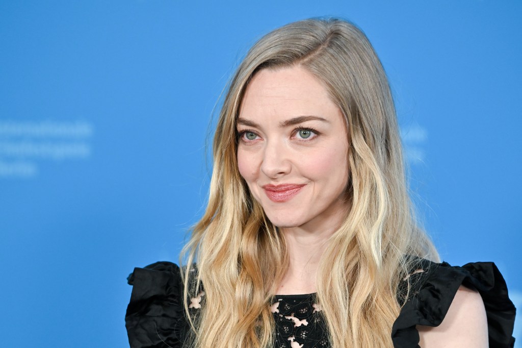 Amanda Seyfried in a black dress