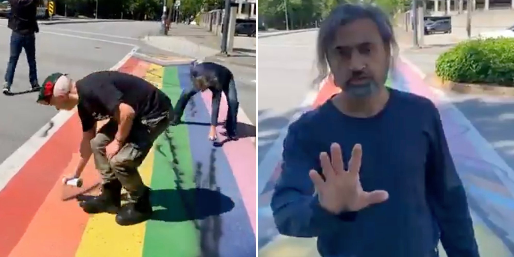 Far-right leader faces charges for defacing rainbow crossing